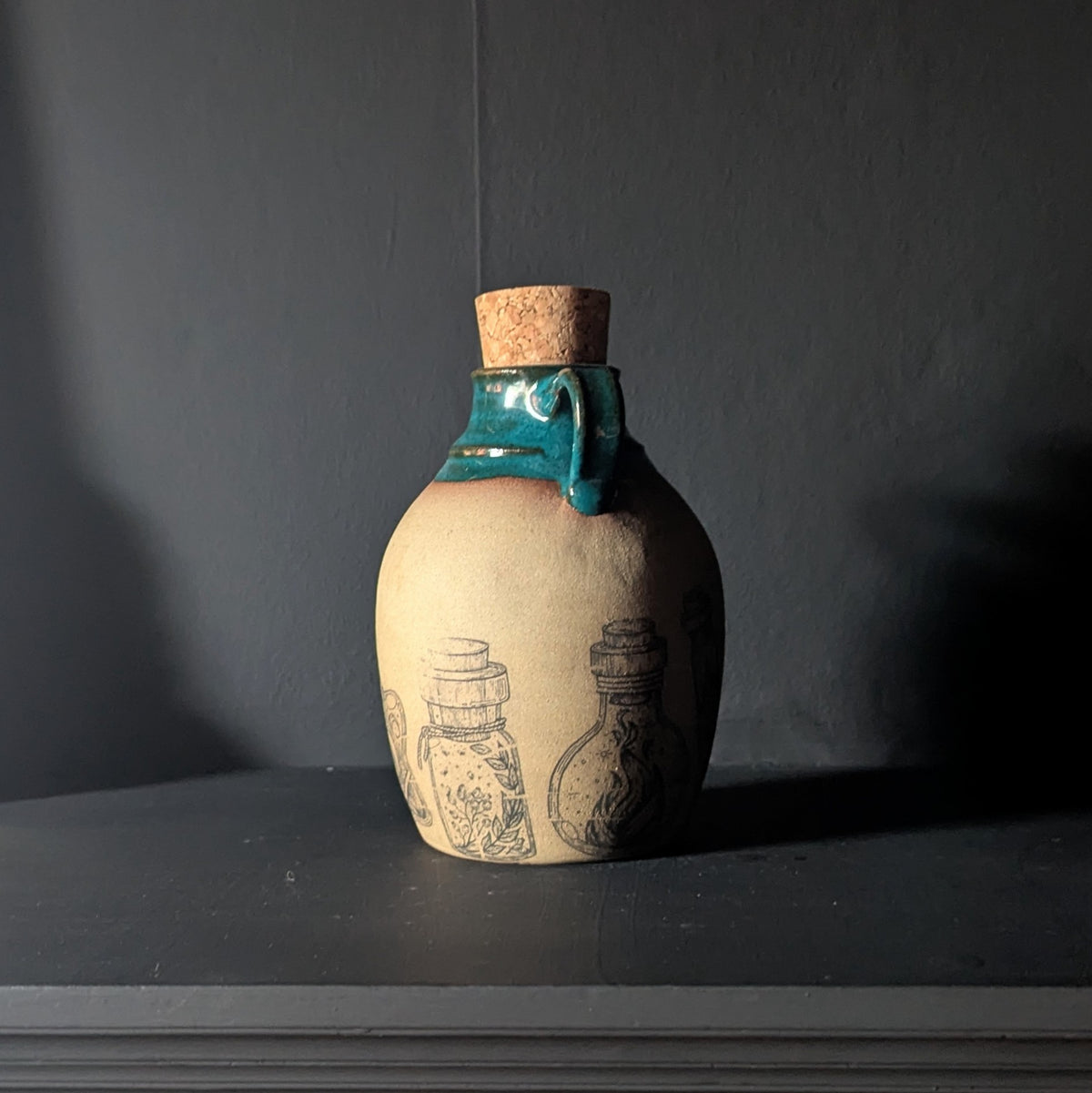 Mystic Turquoise Spell Jar Flask