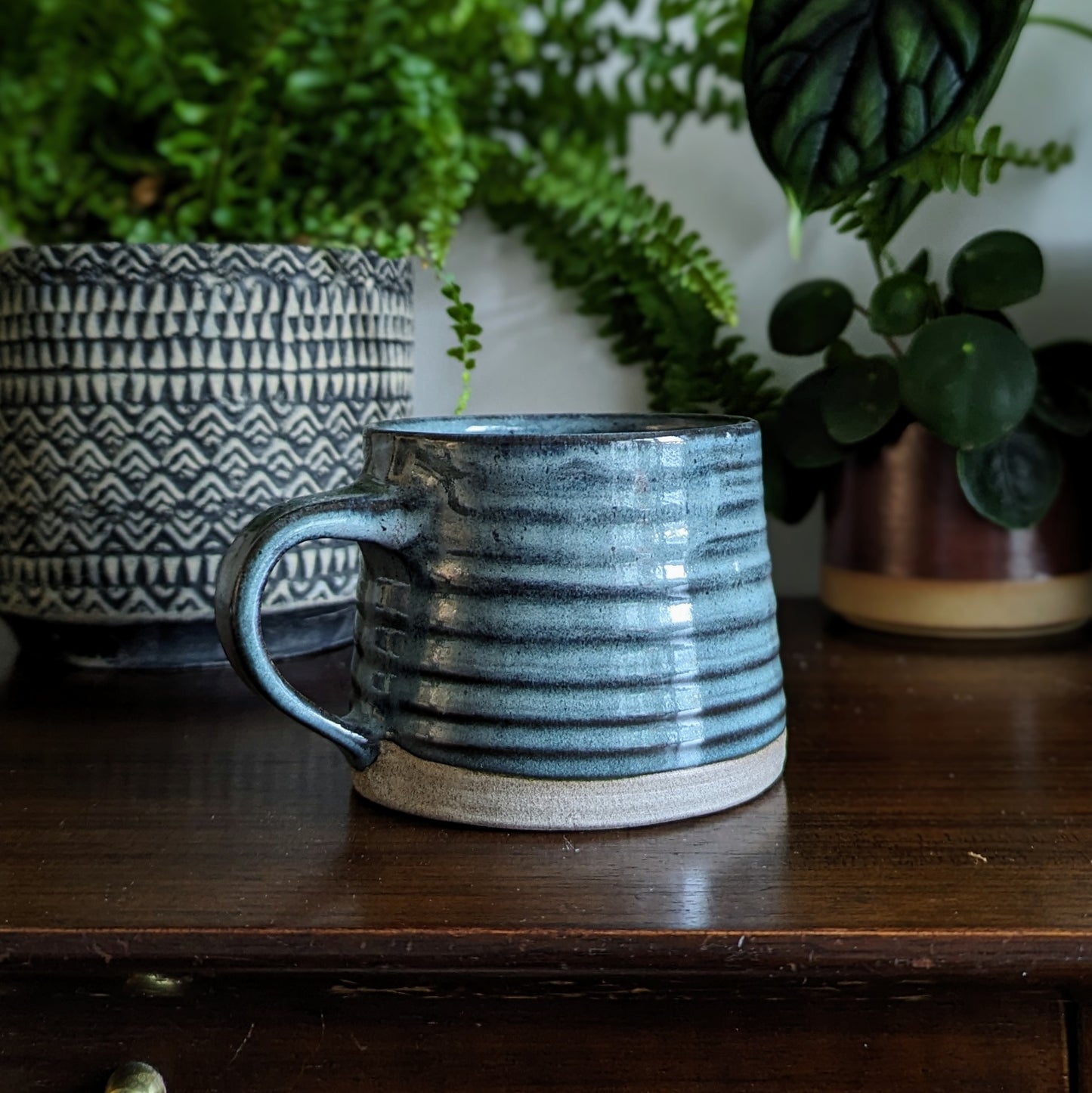 Misty Blue Textured Mug