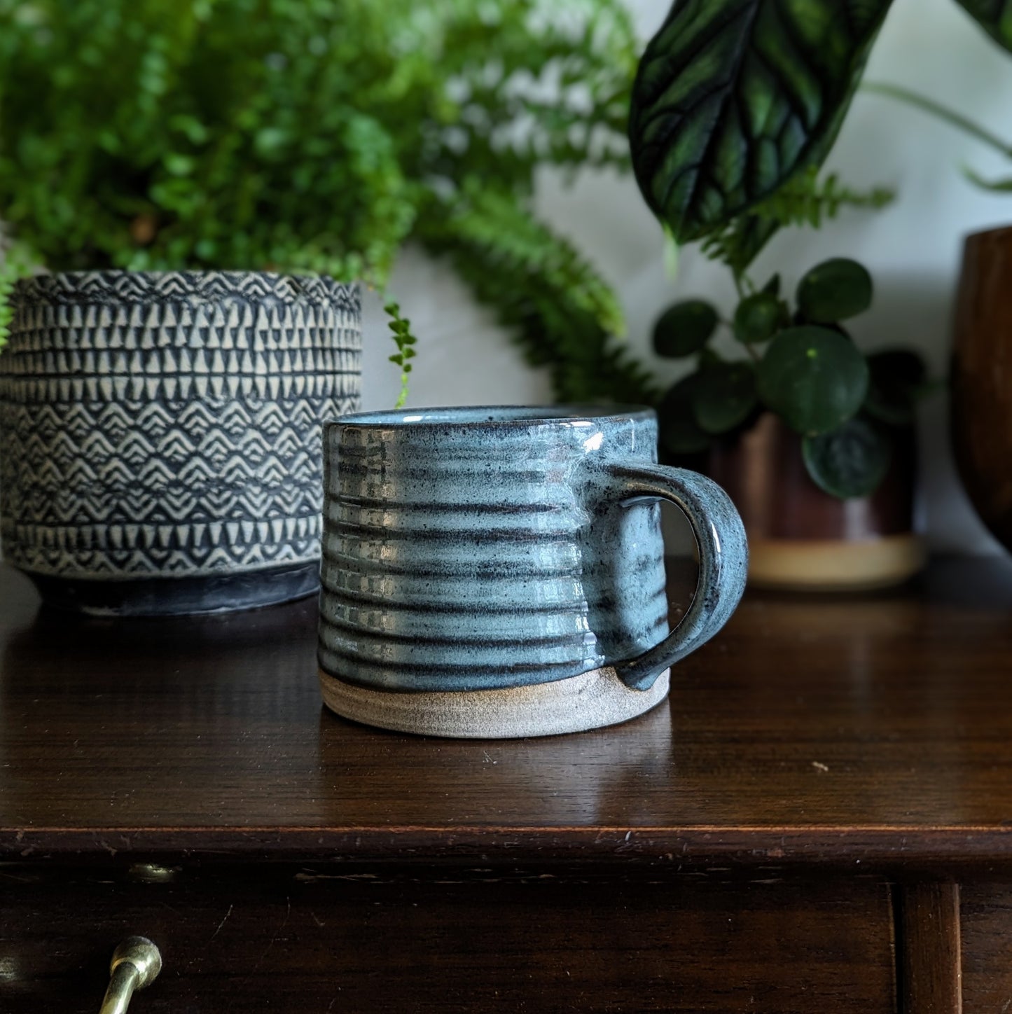 Misty Blue Textured Mug