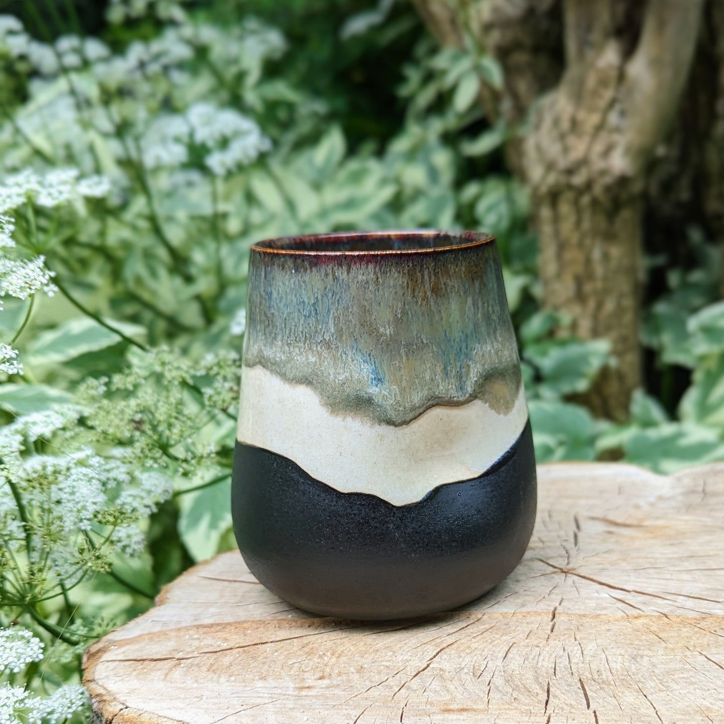 Cloudy Peaks Indent Thumb/Handless Mug