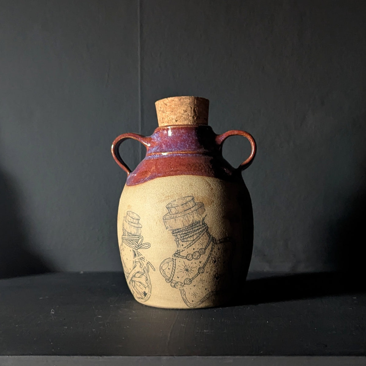 Autumn Plum Spell Jar Flask