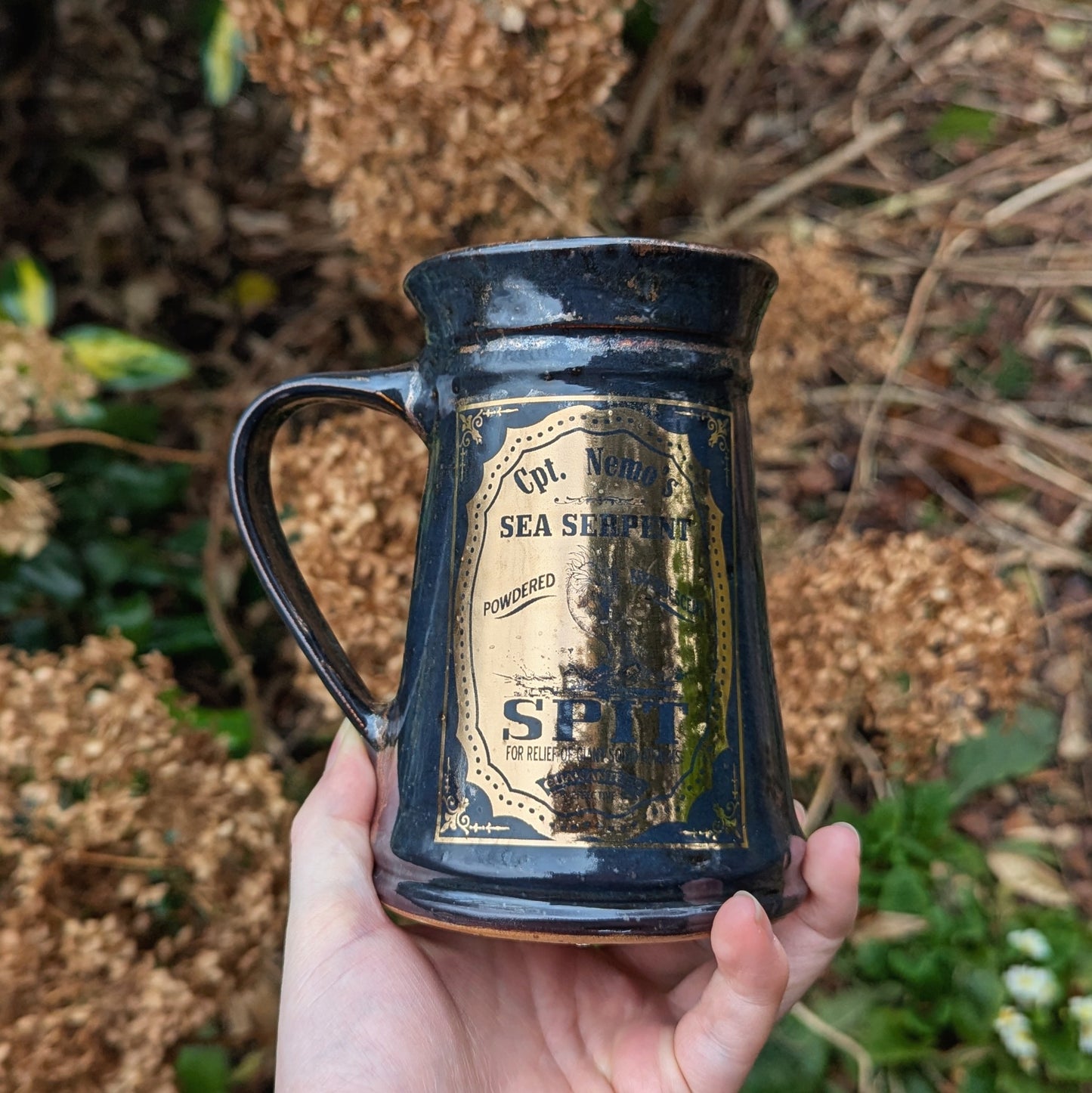 Gold Sea Serpent Spit Tankard Mug