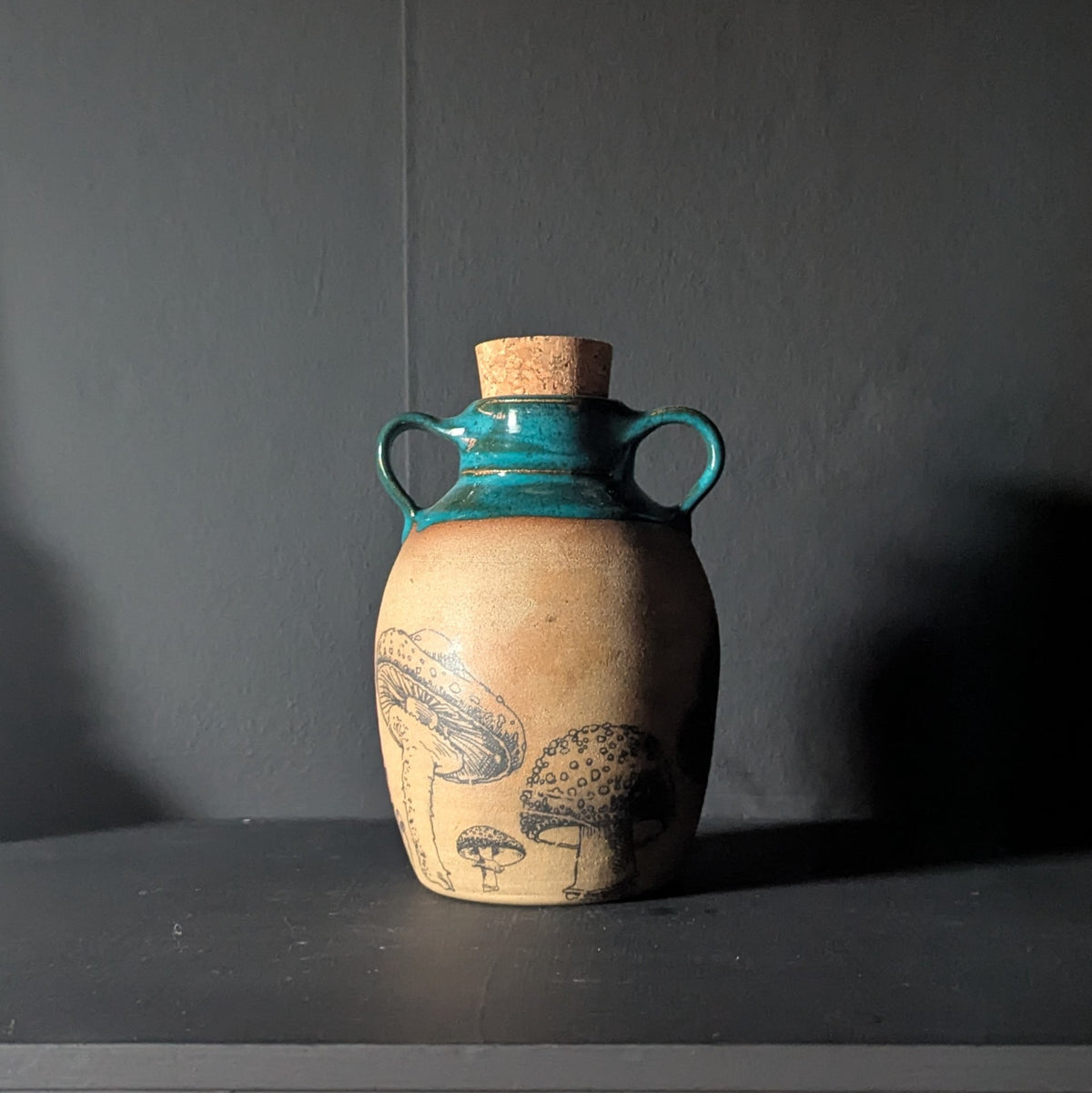 Mystic Turquoise Mushroom Flask