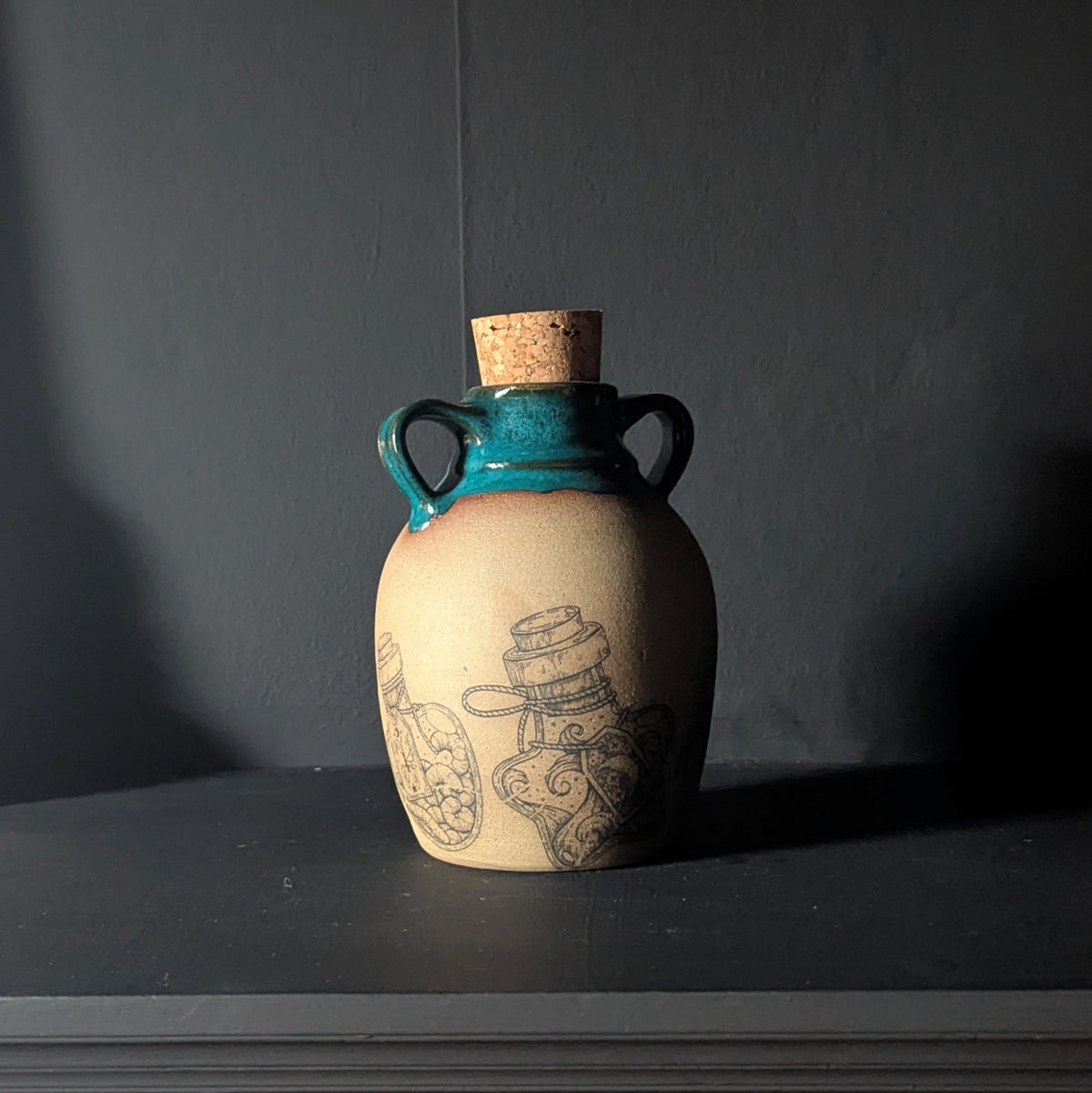 Mystic Turquoise Spell Jar Flask