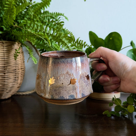 Oak Leaf Mug in Mushroom Glaze