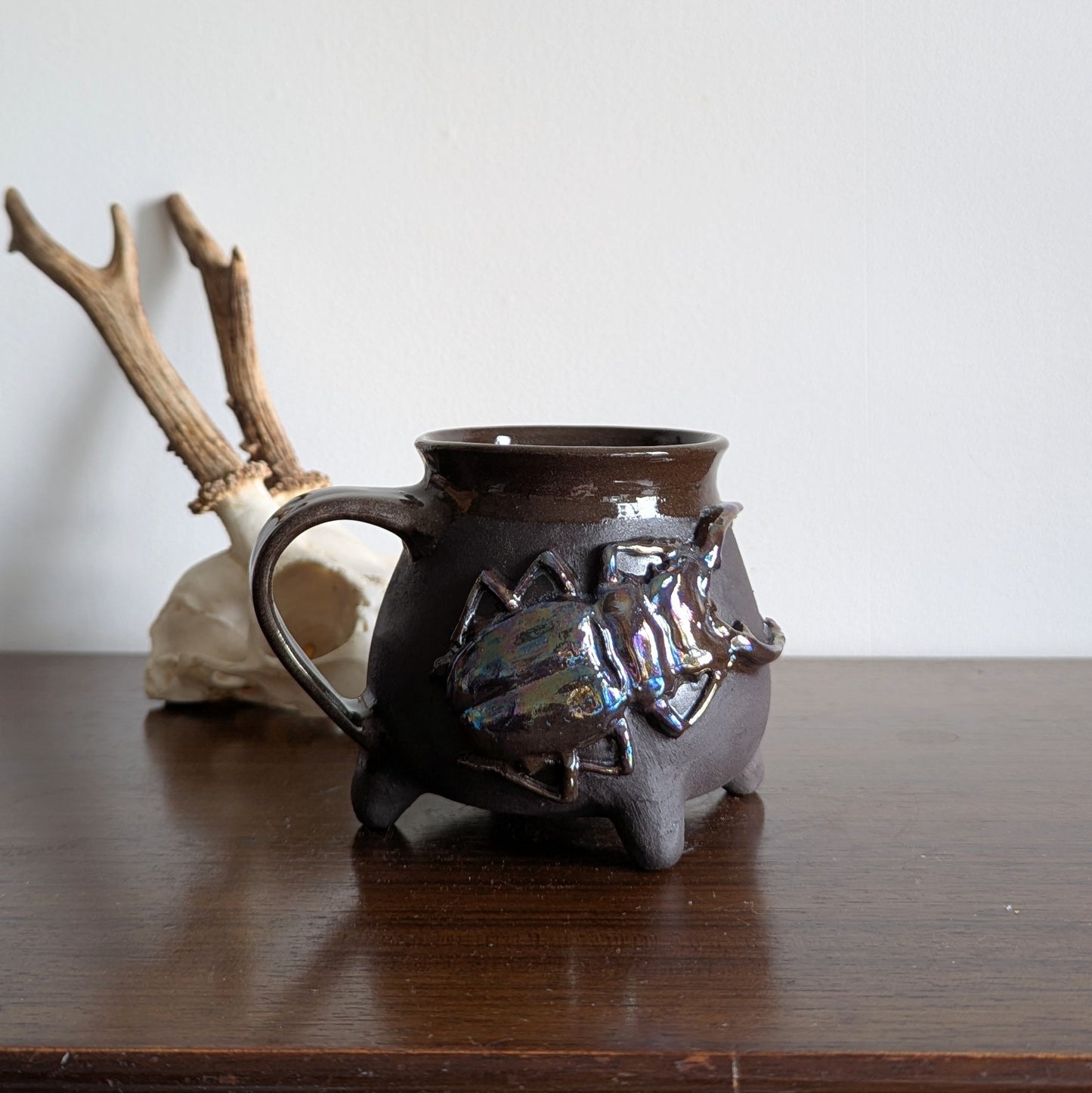 Pearlescent Beetle Cauldron Mug - A