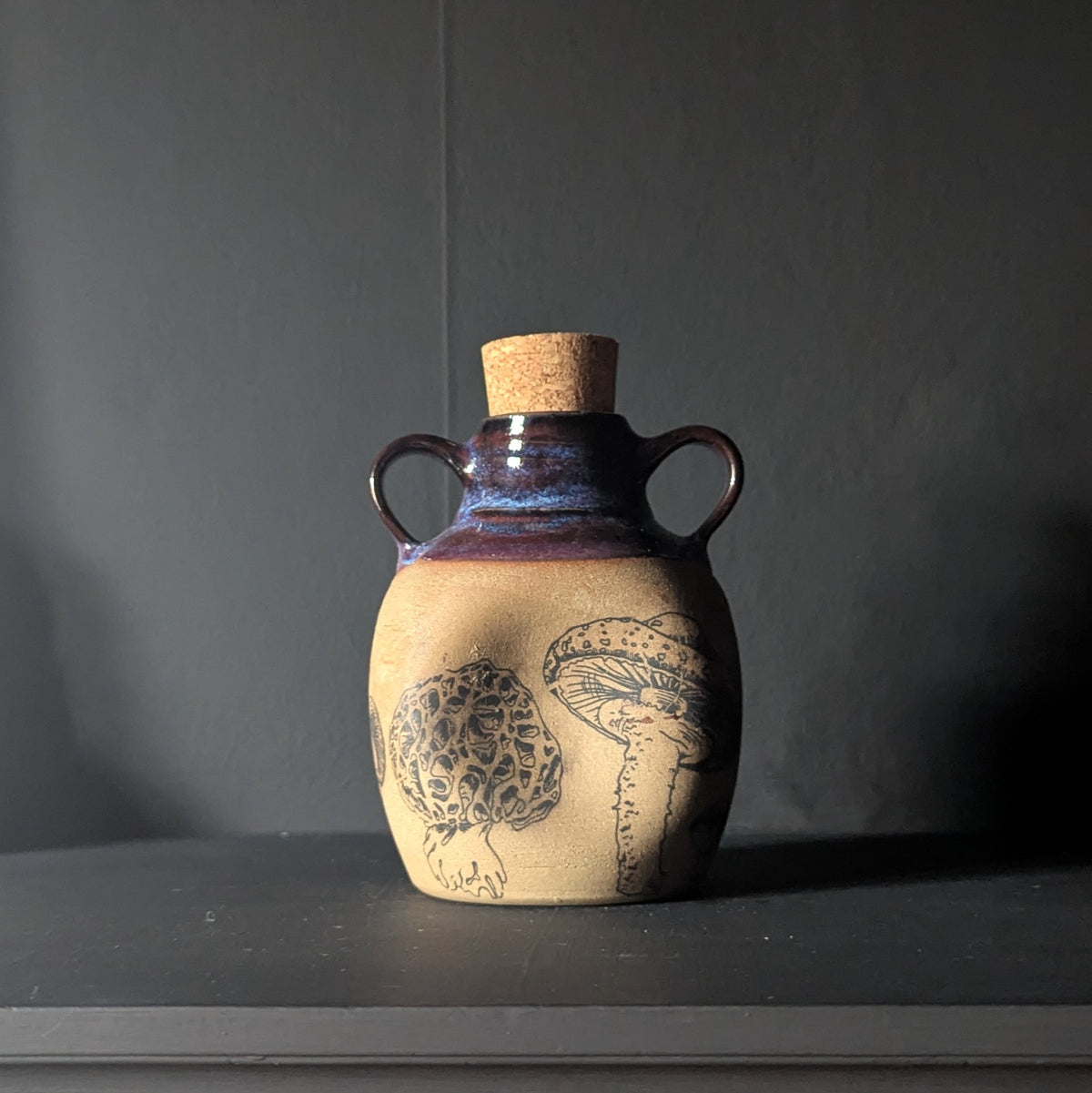 Mystic Purple Mushroom Flask