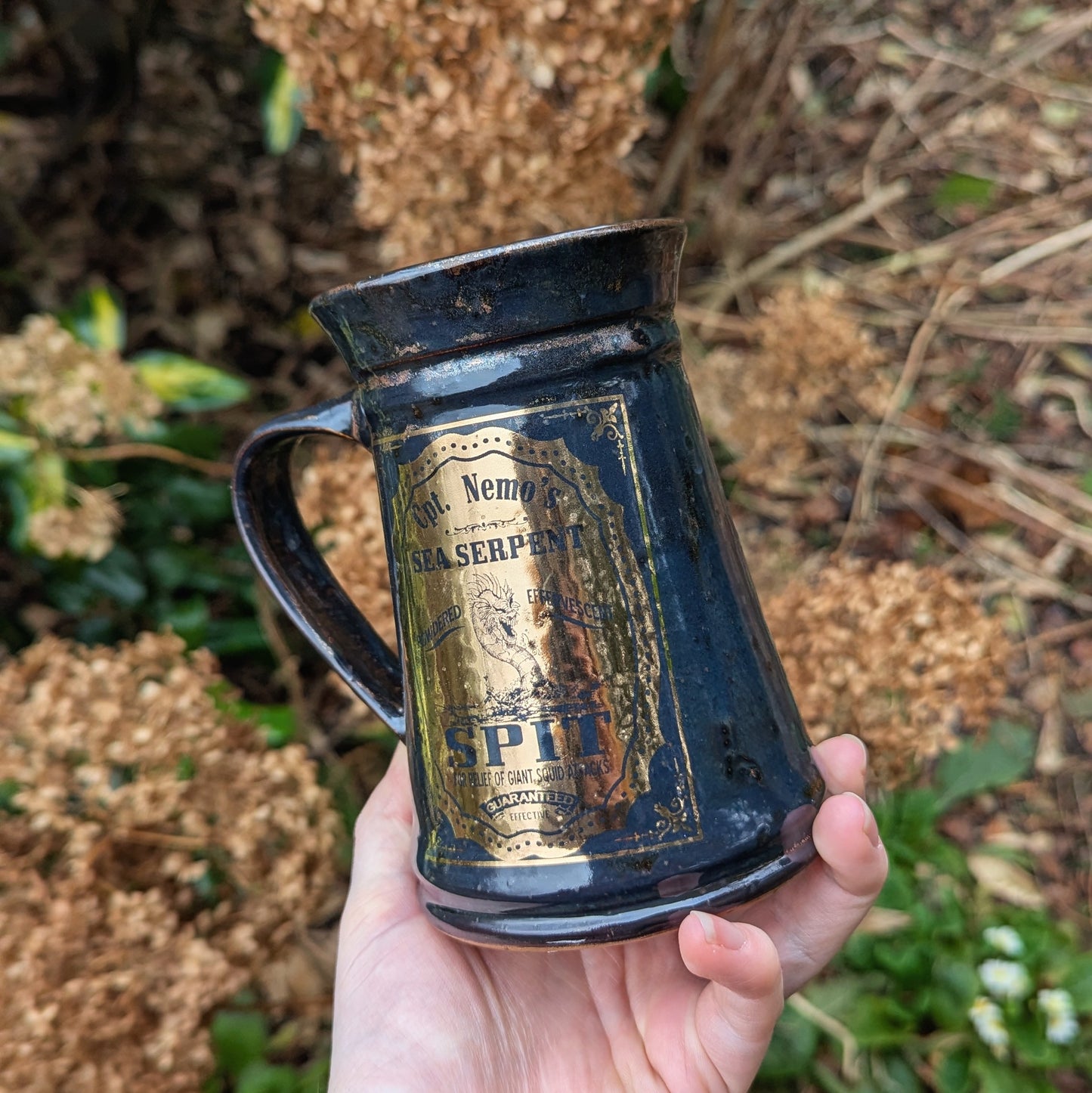 Gold Sea Serpent Spit Tankard Mug