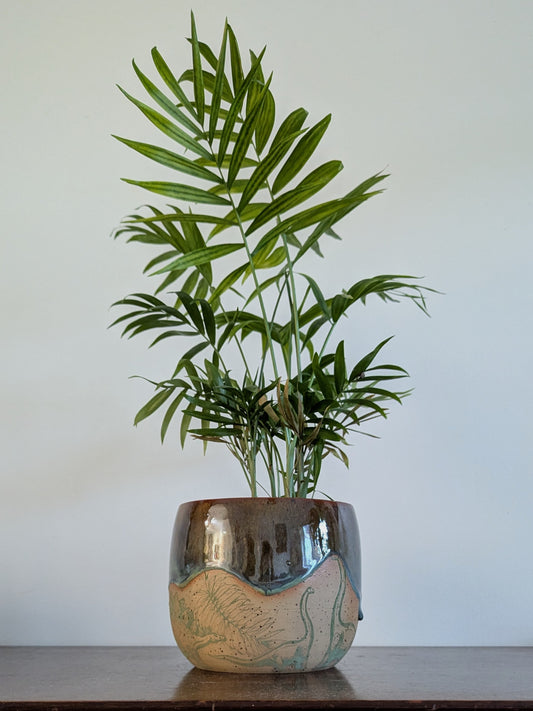 Dinosaur Plant Pot - Autumn Glaze