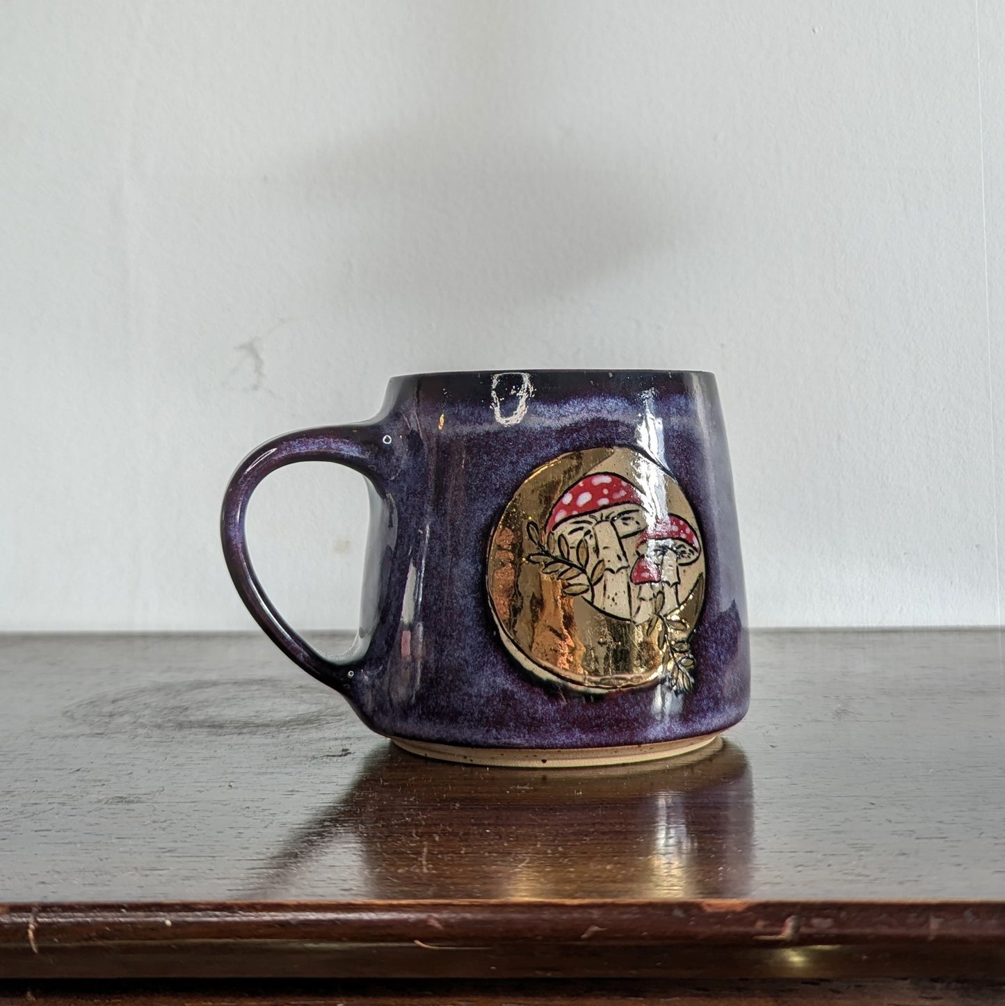 Mushroom Moon Mug - Merlot