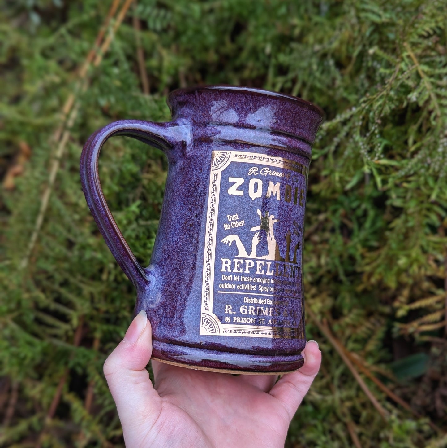 Gold Zombie Repellent Tankard Mug