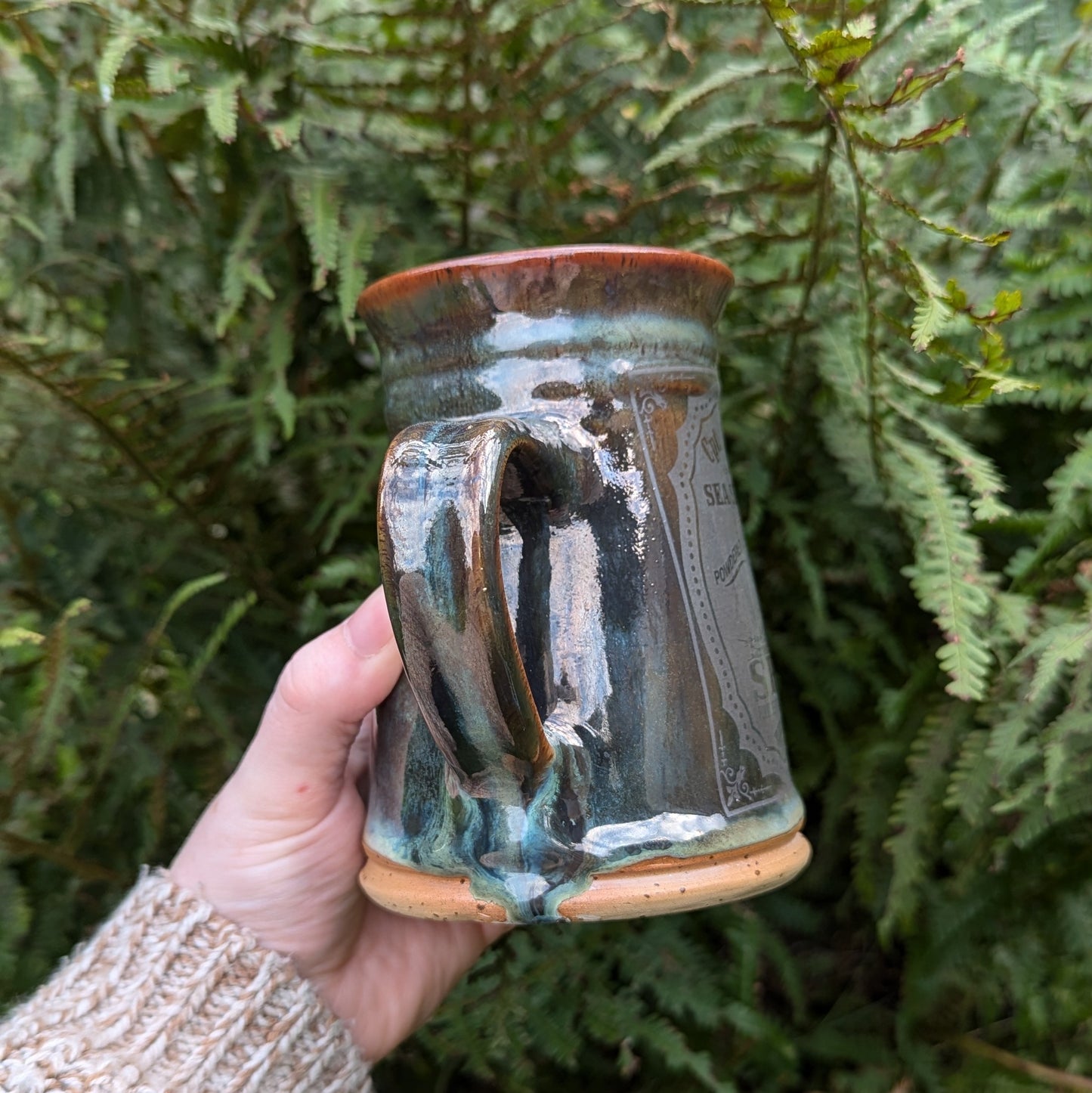 White Gold Sea Serpent Spit Tankard Mug