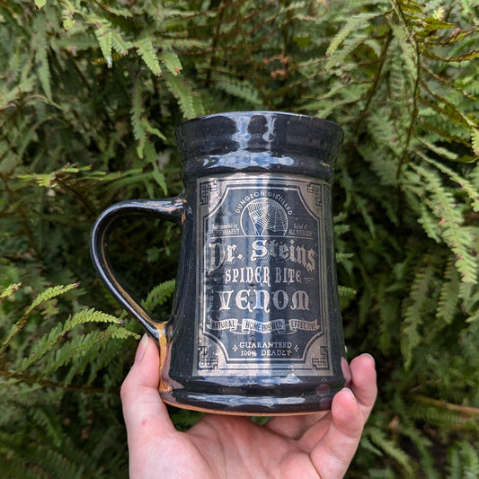 White Gold Spider Bite Venom Tankard Mug