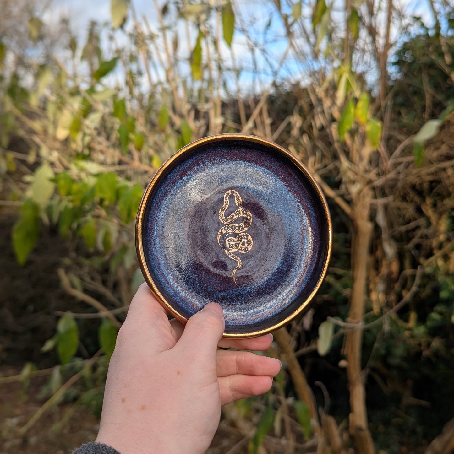 Snake Trinket Dish - Mystic Purple