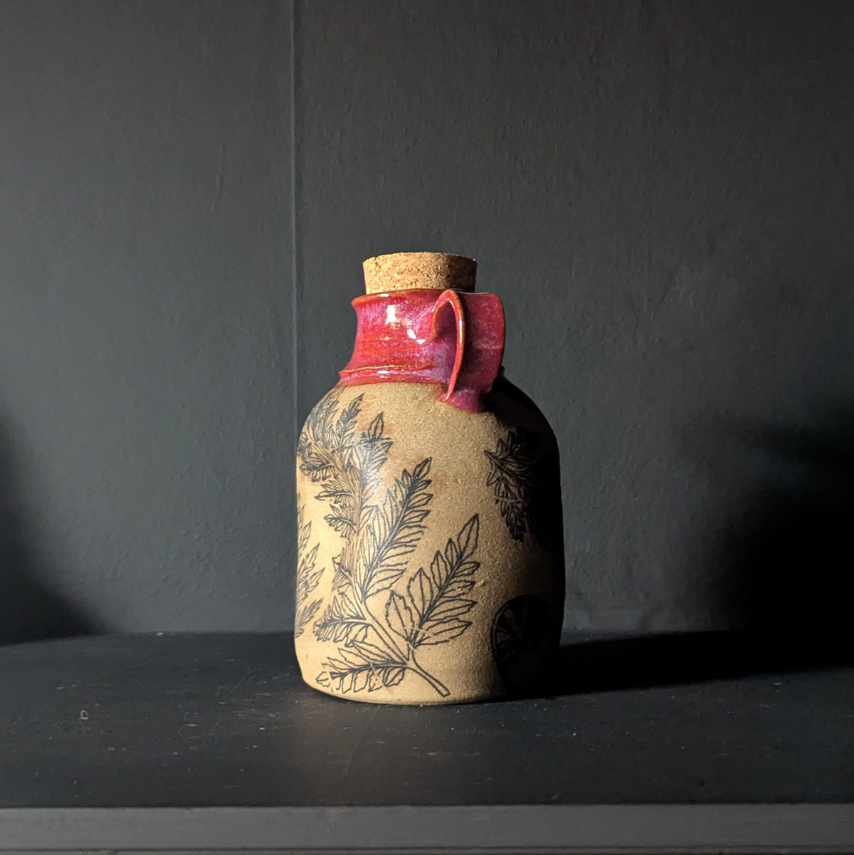 Autumn Pink Fern Flask