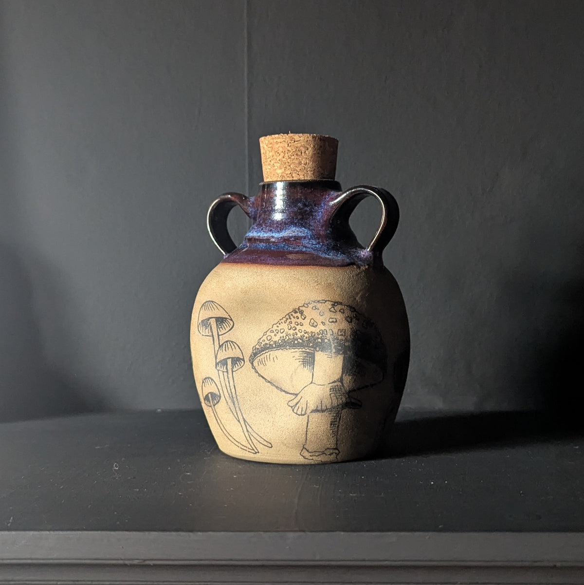 Mystic Purple Mushroom Flask