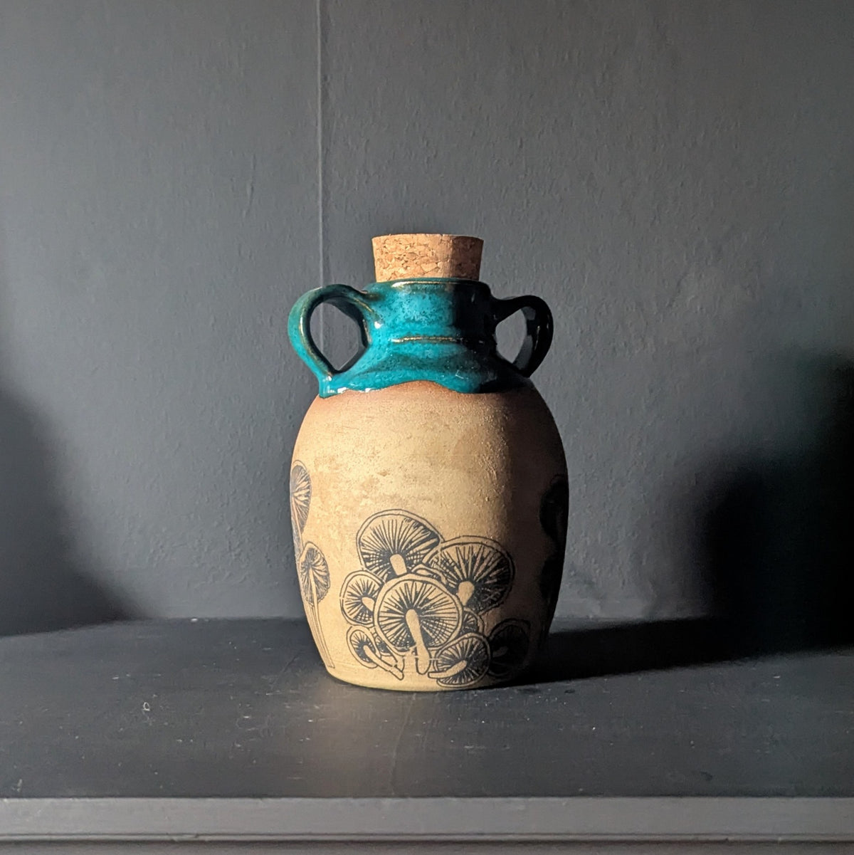 Mystic Turquoise Mushroom Flask