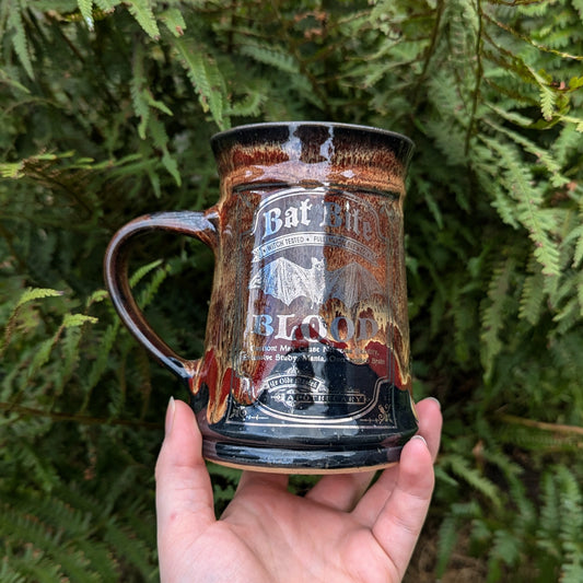 White Gold Bat Bite Blood Tankard Mug