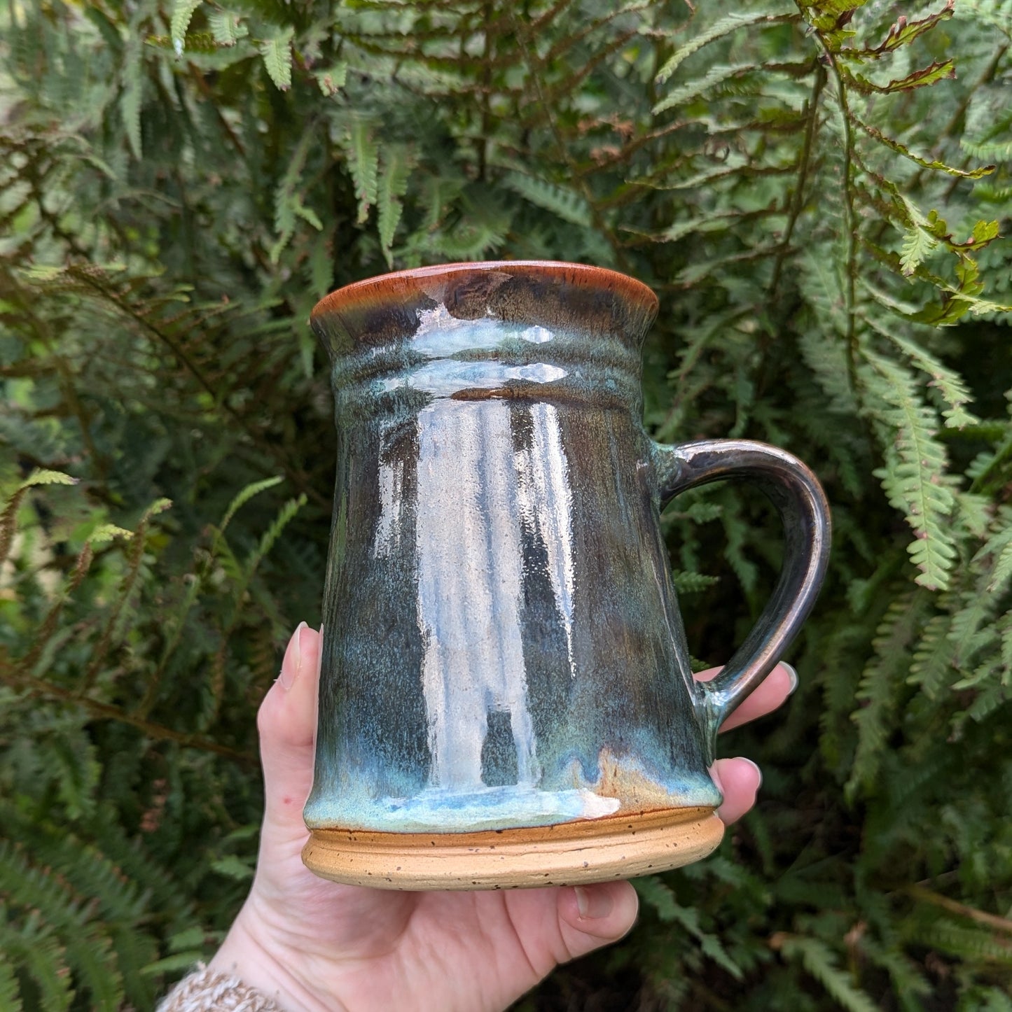 White Gold Sea Serpent Spit Tankard Mug