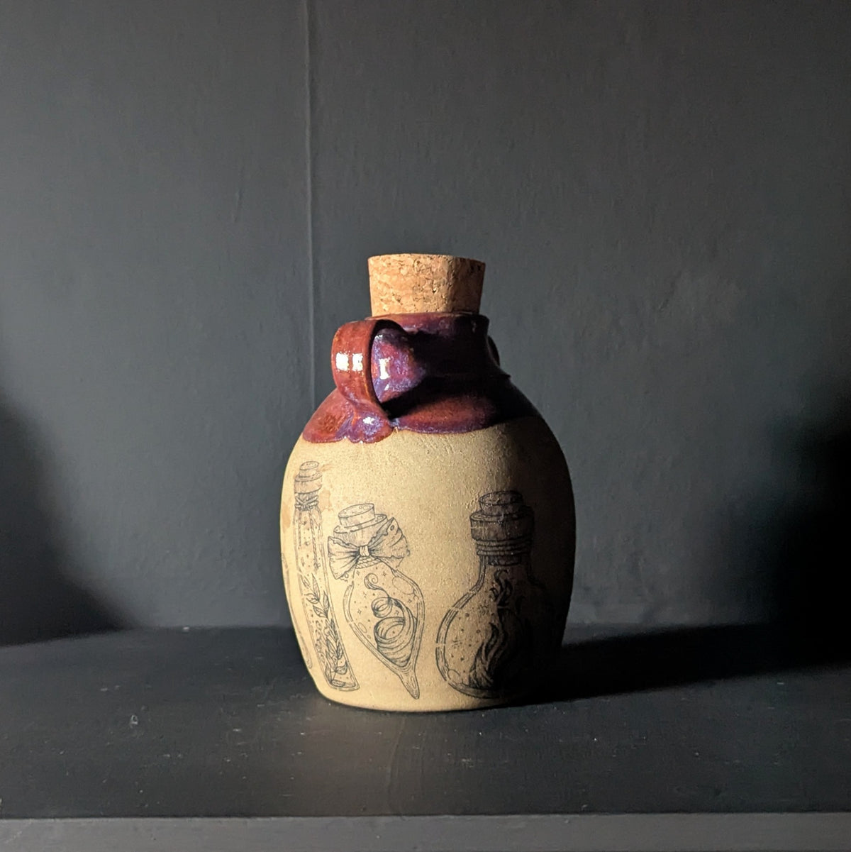 Autumn Plum Spell Jar Flask