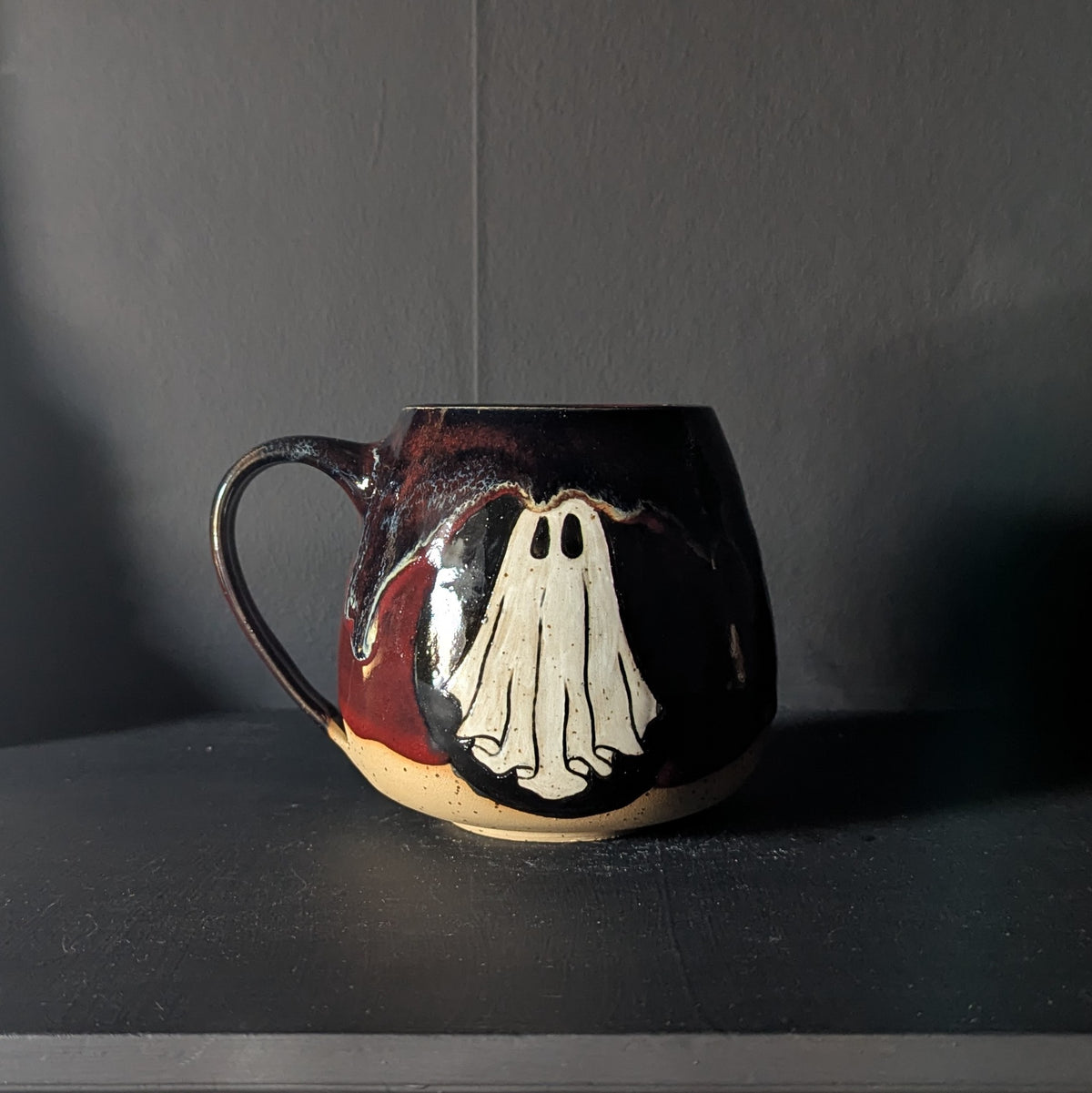 Ghostie mug in Dracula Glaze