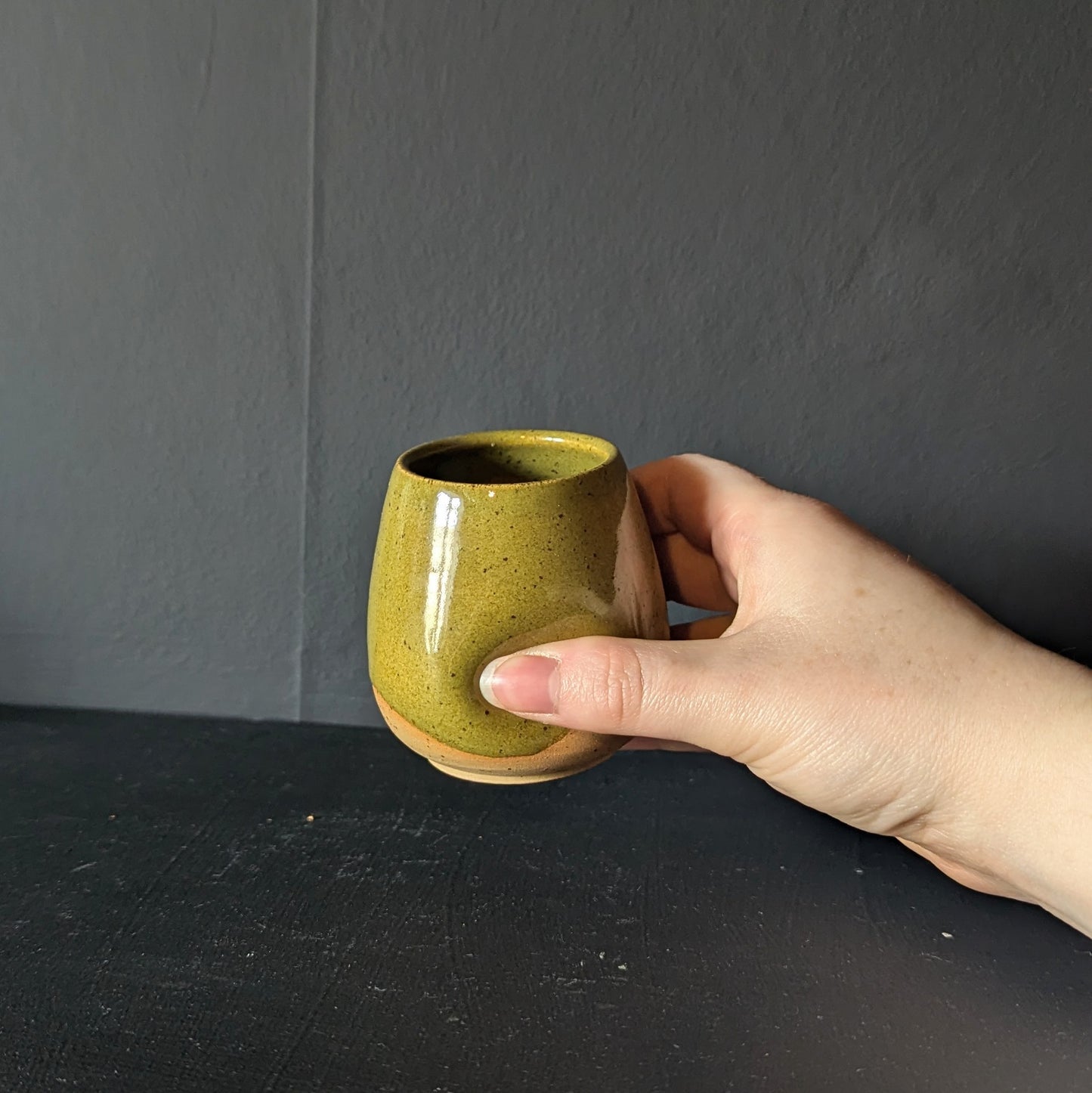 Miniature Thumb Indent Cup in Olive